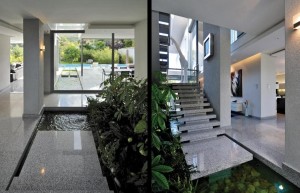 Saota-indoor-water-garden-at-foot-of-floating-marble-staircase
